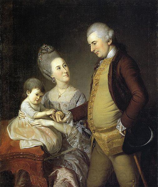 Charles Willson Peale Portrait of John and Elizabeth Lloyd Cadwalader and their Daughter Anne Norge oil painting art